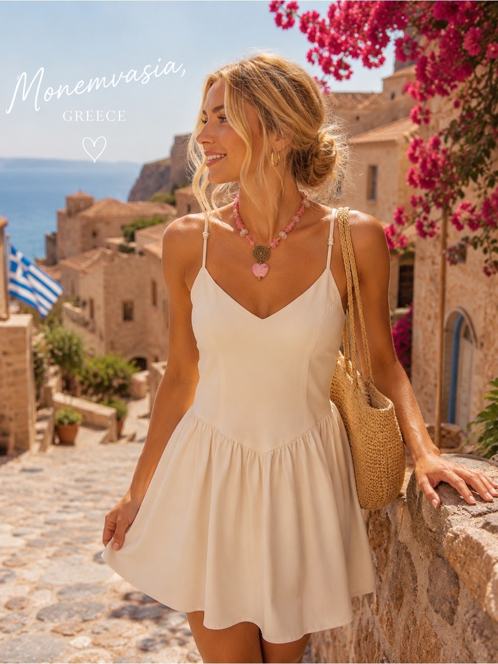 🩷Super cute Cream adjustable Sleeveless Dress from Sage the label size S NWT